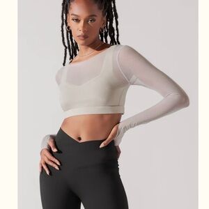 POPFLEX-Coquette Long Sleeve Mesh Bra